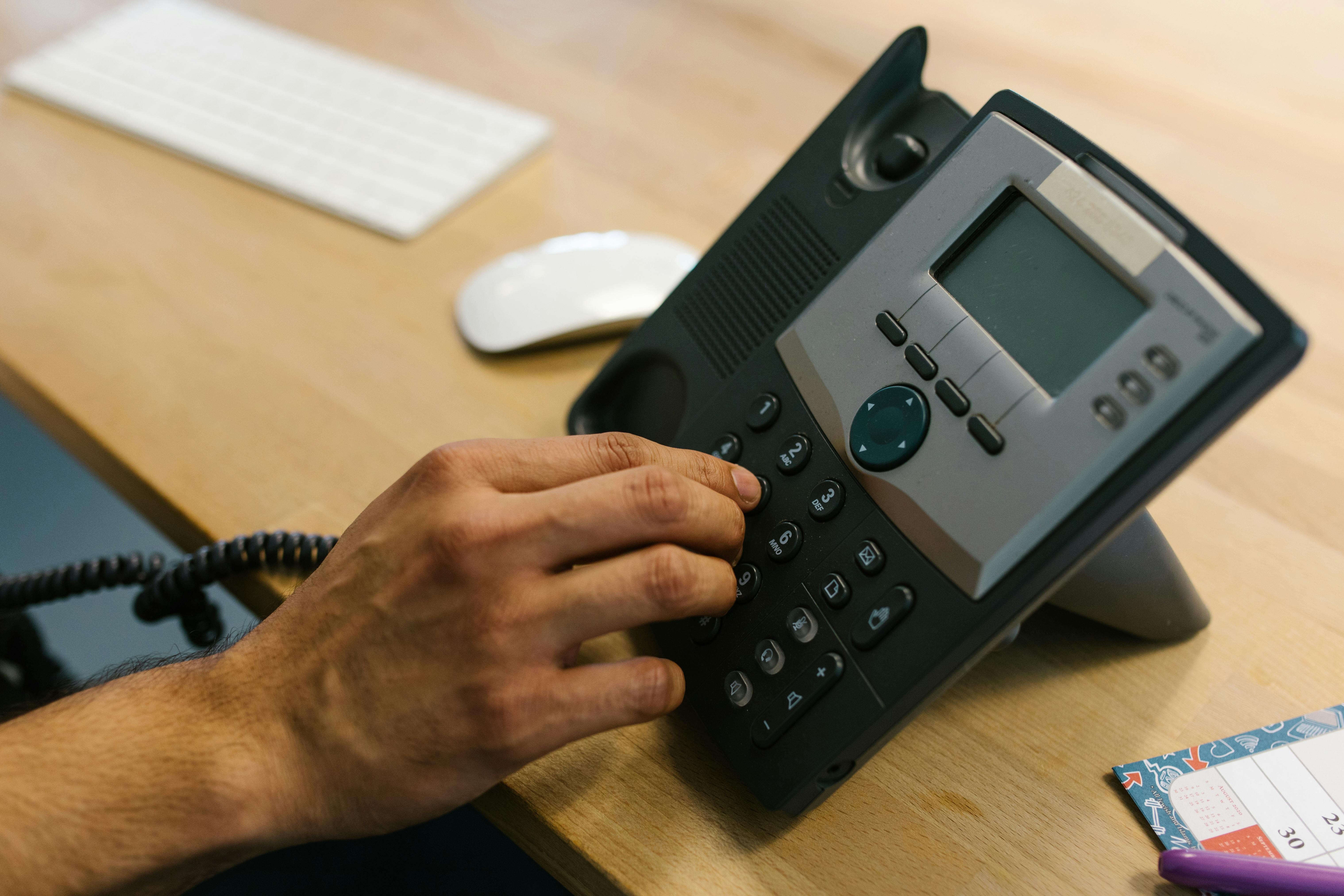 Professional BDC agent making outbound sales calls